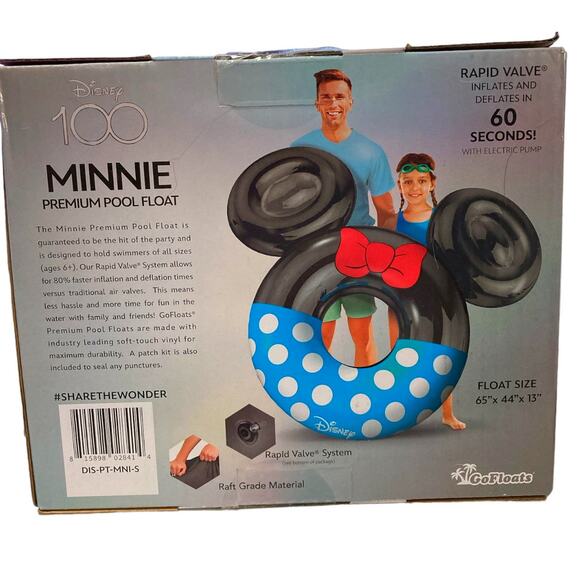 GoFloats, Huge Vinyl Minnie Mouse Pool Float, 66" x 44" x 13", 300 Lbs. Capacity - Picture 3 of 10